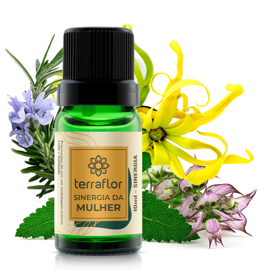 blend-sinergia-da-mulher Frasco com blend de óleos essenciais para mulher Terra Flor