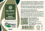 Rótulo do óleo vegetal Rosa Mosqueta (Rosa rubiginosa) orgânico Terra Flor