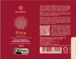 Rótulo do óleo de massagem Ayurveda Pitta orgânico Terra Flor