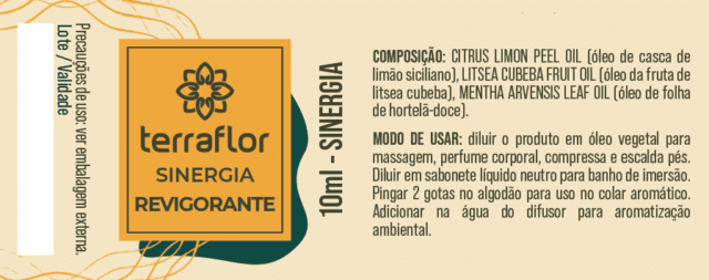 Rótulo da Sinergia Revigorante.