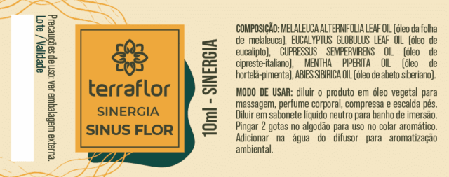Rótulo da Sinergia Sinus Flor.
