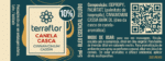 Rótulo do óleo essencial Canela Casca (Cinnamomum cassia) diluído a 10% Terra Flor