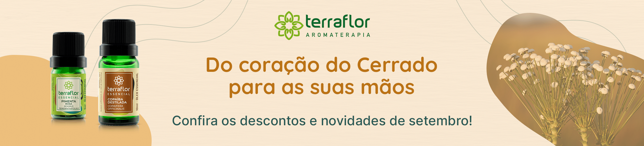 Banner de setembro - do coração do cerrado para as suas mãos - Terra Flor